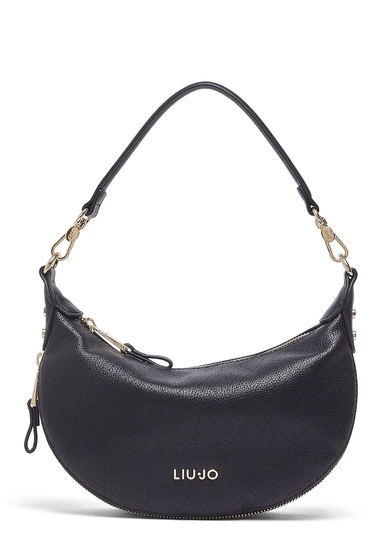 Geanta crossbody cu fermoar si bareta ajustabila, Negru
