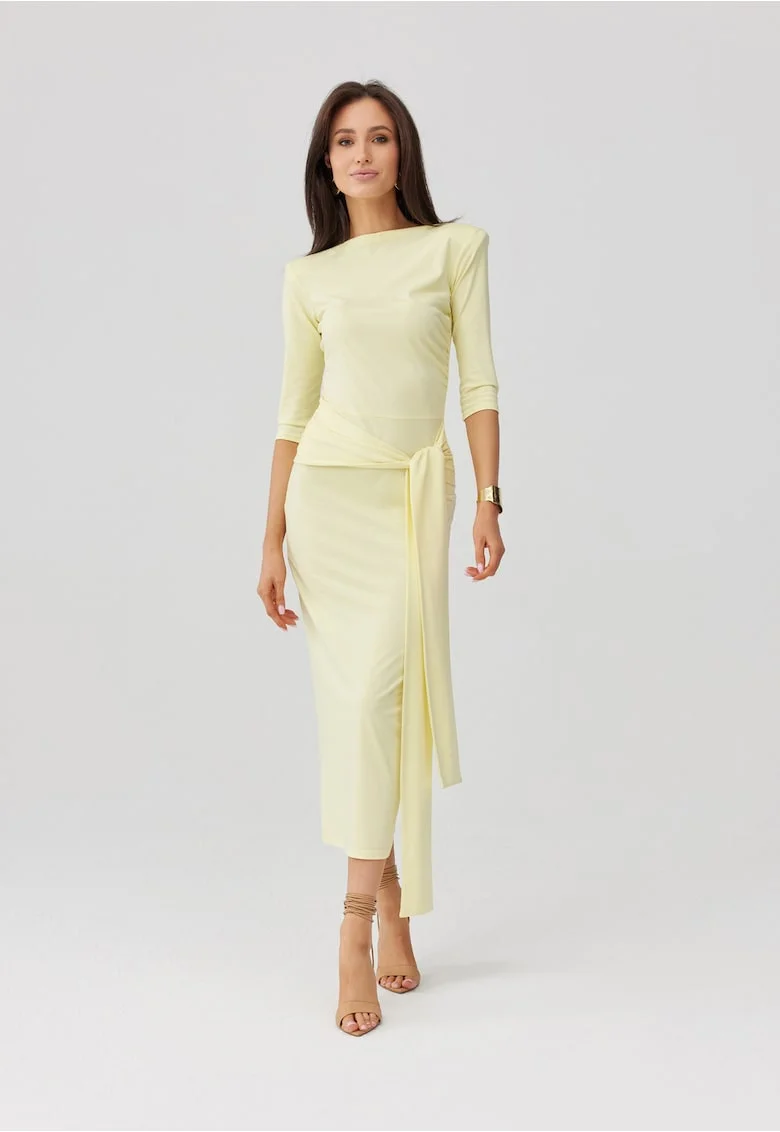 Rochie bodycon cu spate decupat Lidiana, Galben