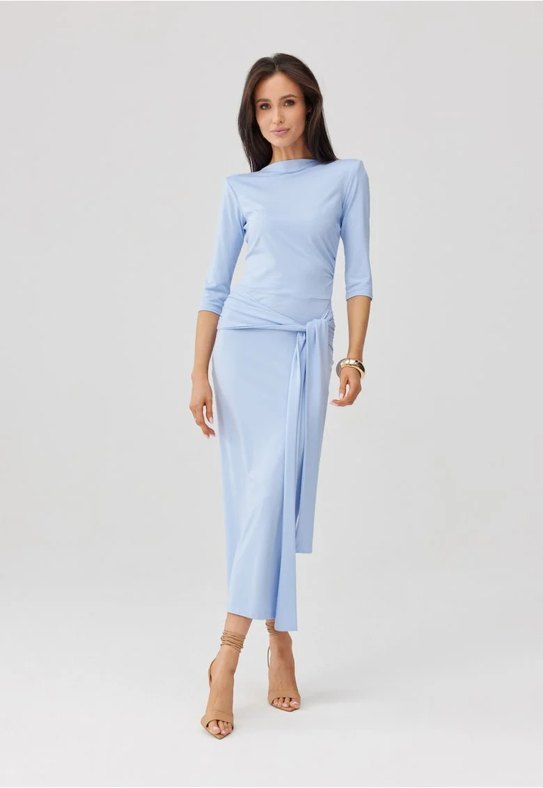 Rochie bodycon cu spate decupat Lidiana, Albastru deschis
