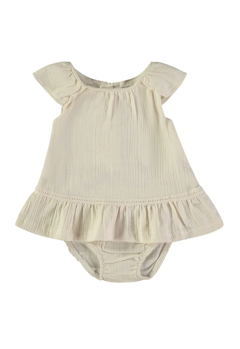Rochie cu croiala in A si chiloti, Bej deschis