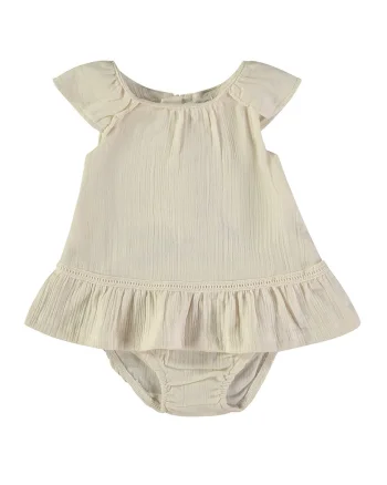 Rochie cu croiala in A si chiloti, Bej deschis