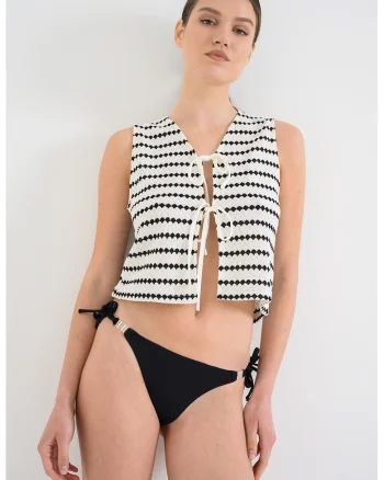 Slip cu aplicatii de strasuri, Negru