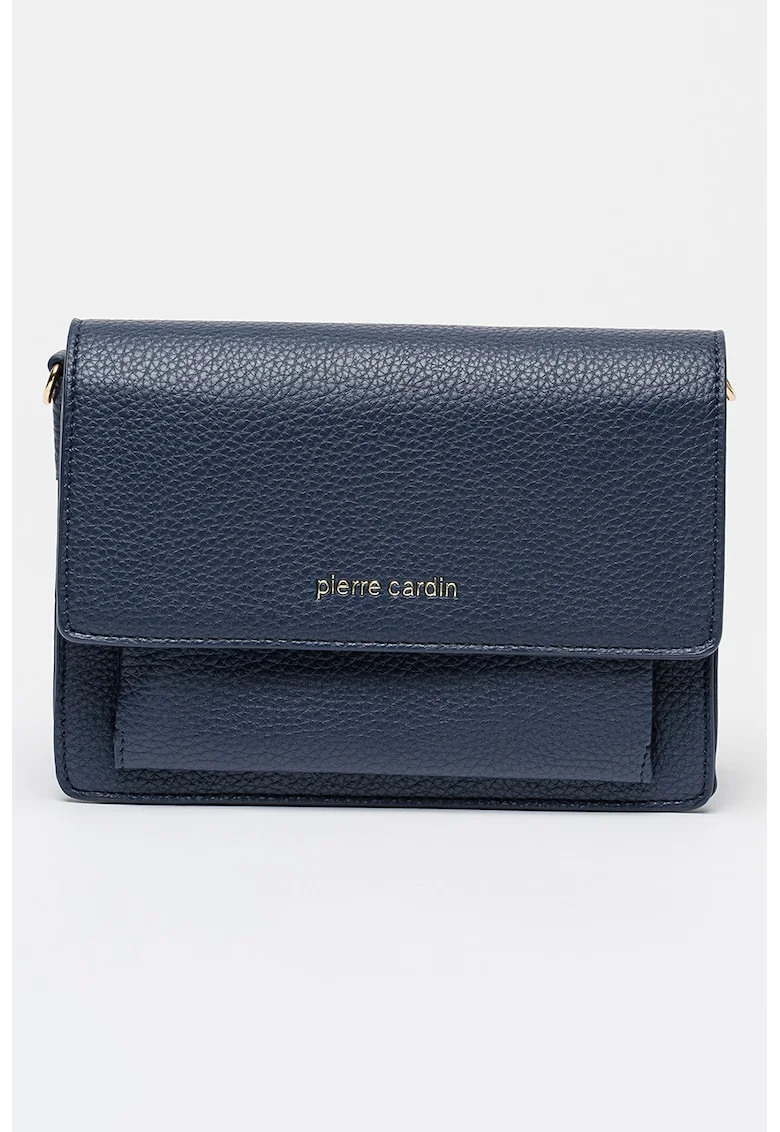 Geanta crossbody de piele ecologica cu clapa, Bleumarin