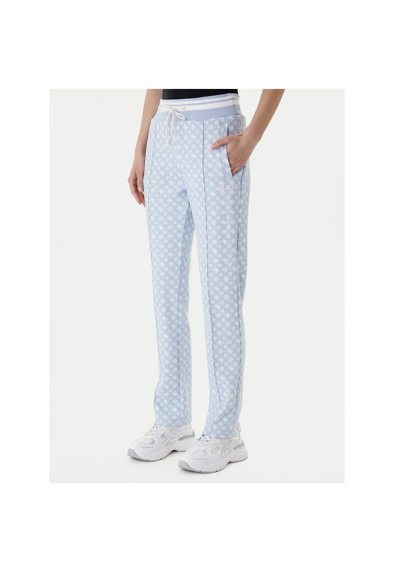 Pantaloni sport dama,  poliester, albastru, Albastru deschis/Albastru