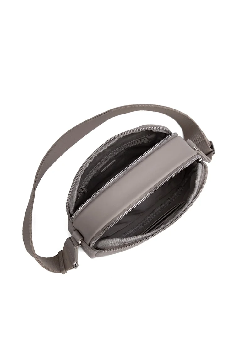 Geanta crossbody cu logo Erisia Lux, Maro taupe