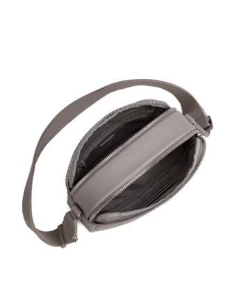 Geanta crossbody cu logo Erisia Lux, Maro taupe