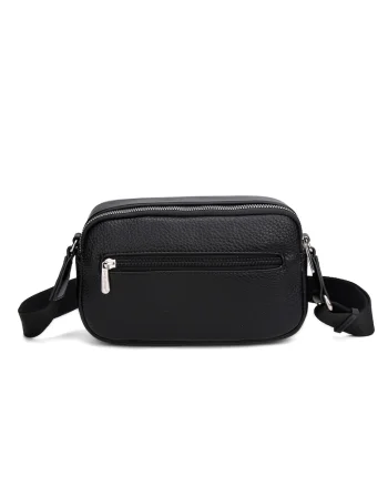 Geanta crossbody cu logo Erisia Lux, Negru