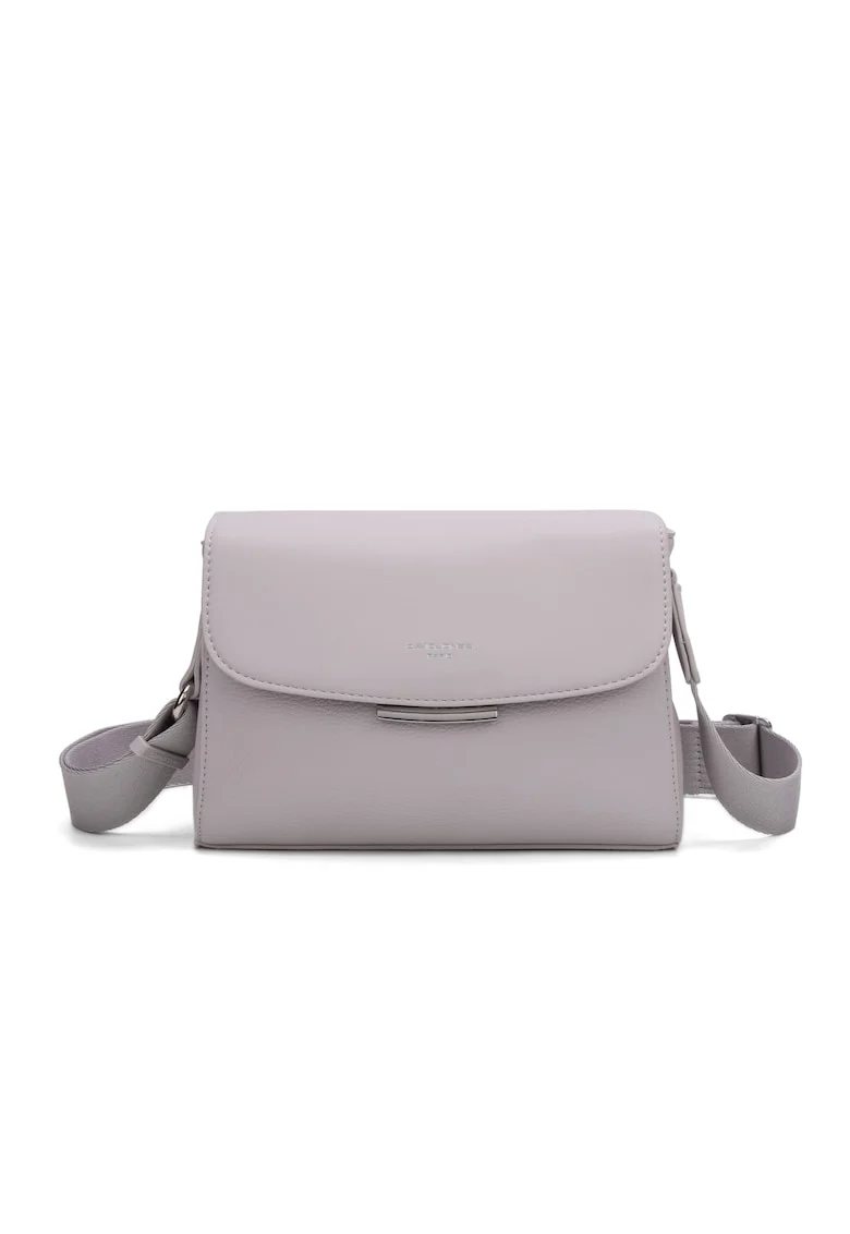 Geanta crossbody de piele ecologica cu clapa Elora Plus, Lila
