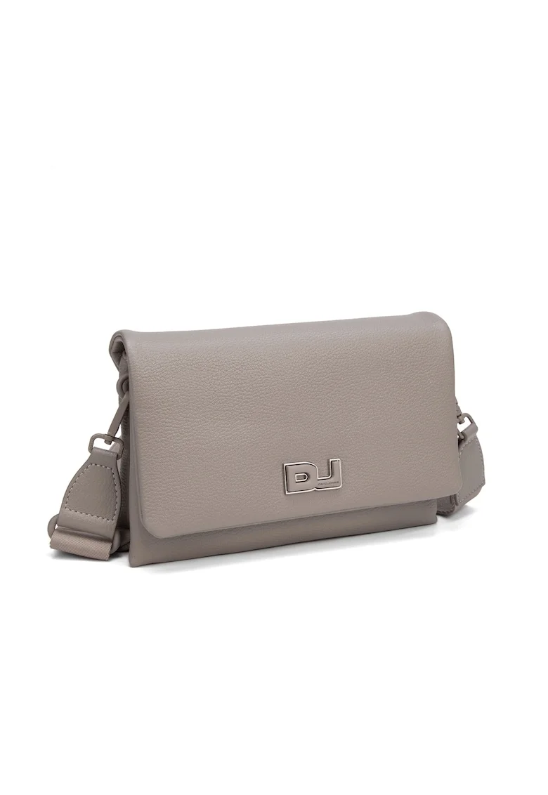 Geanta crossbody cu 2 compartimente Valeriana, Maro taupe deschis