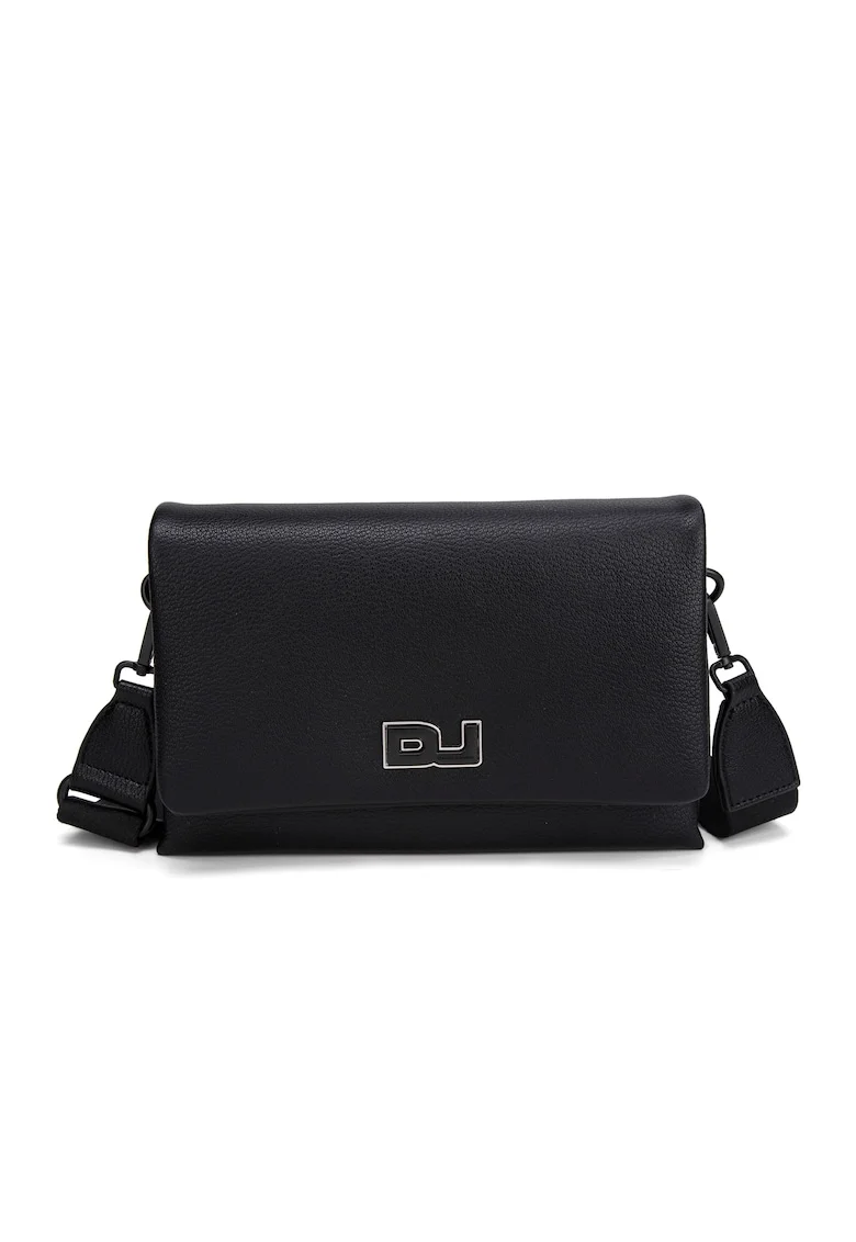 Geanta crossbody cu 2 compartimente Valeriana, Negru