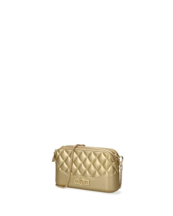 Geanta matlasata crossbody cu lant Nimara, Auriu