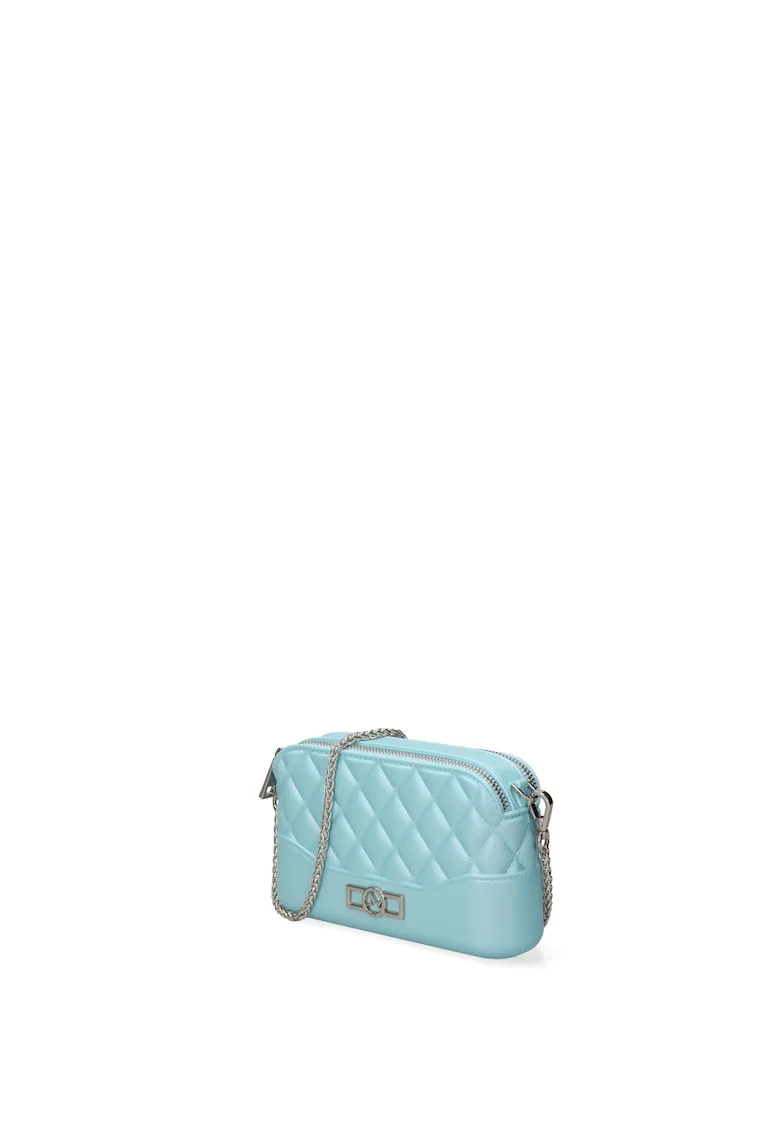 Geanta matlasata crossbody cu lant Nimara, Albastru