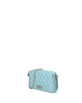 Geanta matlasata crossbody cu lant Nimara, Albastru