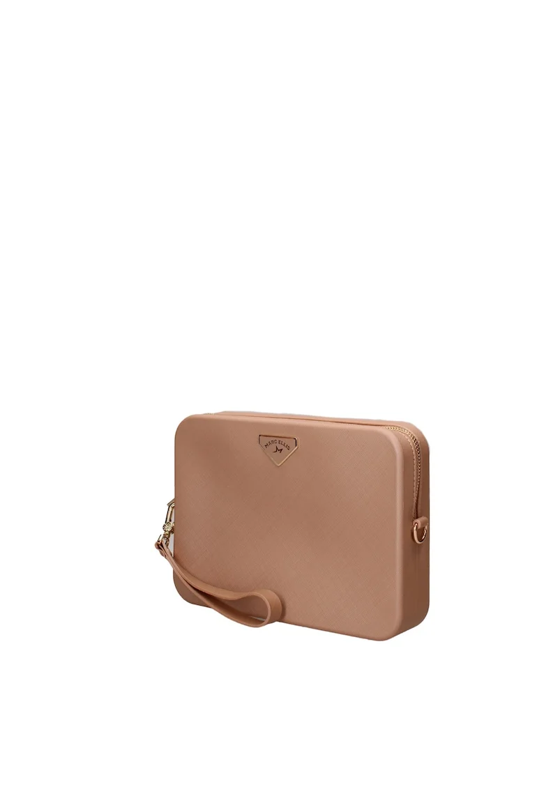 Geanta crossbody cu bareta din material textil Astrea, Maro camel