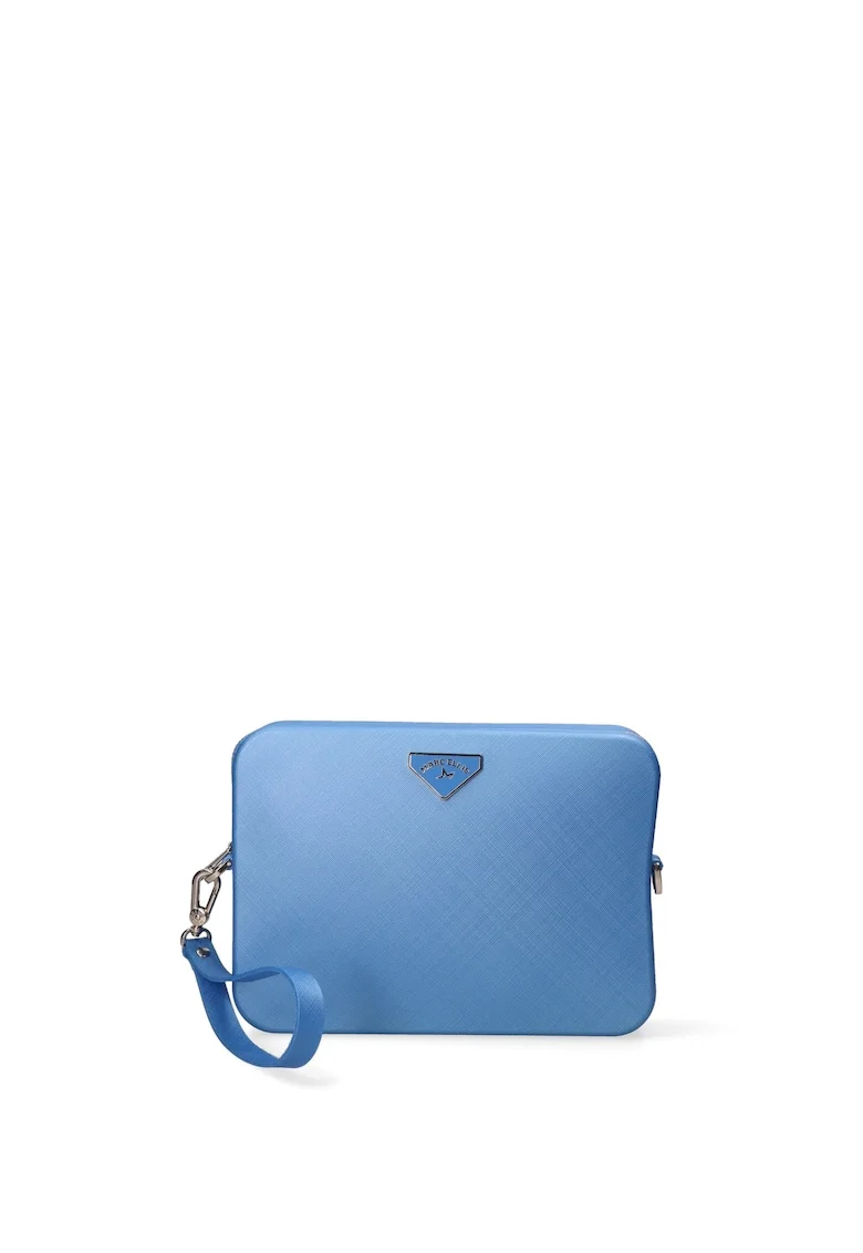 Geanta crossbody cu bareta din material textil Astrea, Albastru azur