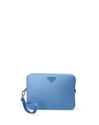 Geanta crossbody cu bareta din material textil Astrea, Albastru azur