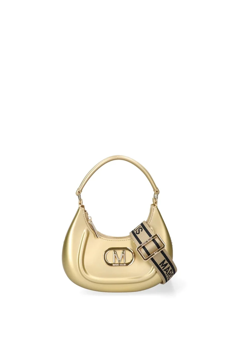 Geanta crossbody cu bareta detasabila cu logo Lumena Ultra, Auriu