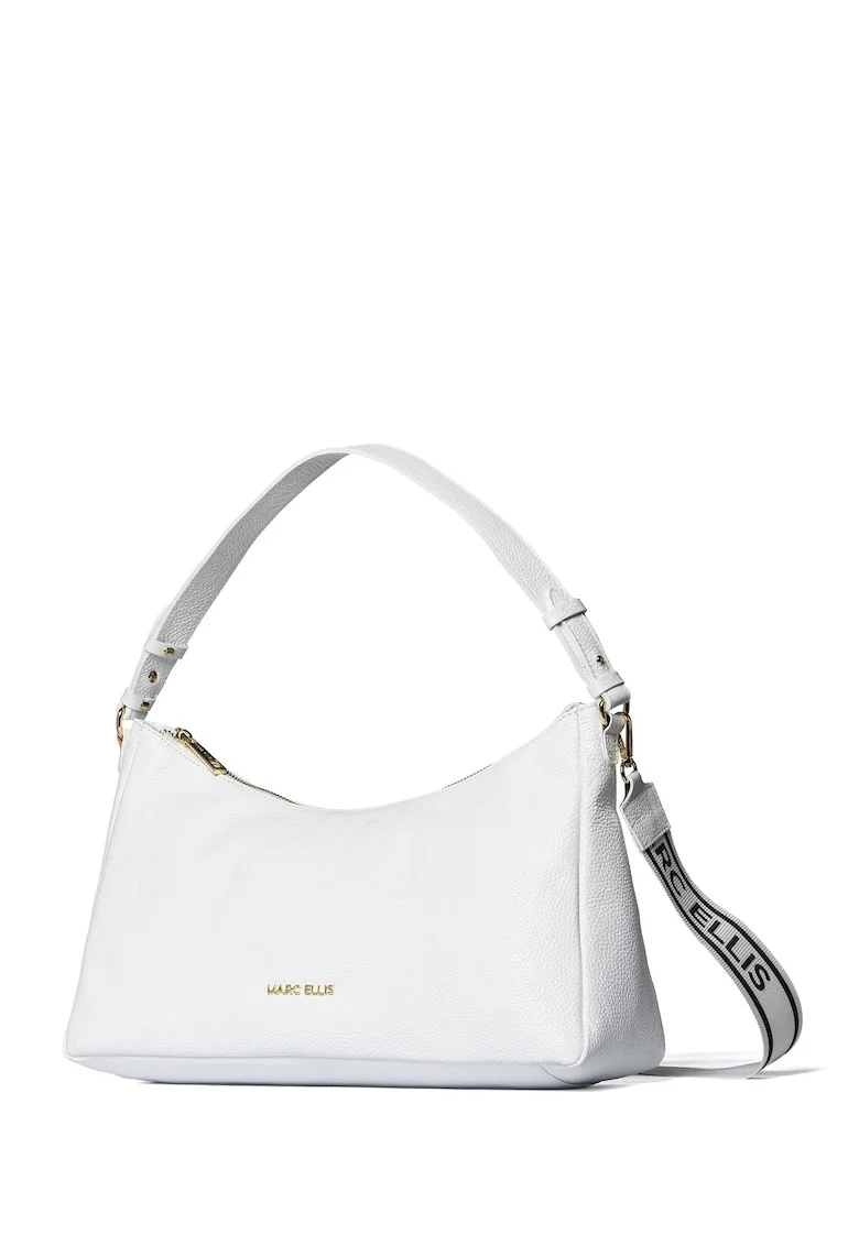 Geanta crossbody de piele Seraphina Lux, Alb murdar