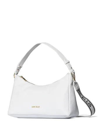 Geanta crossbody de piele Seraphina Lux, Alb murdar