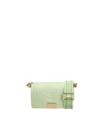 Geanta crossbody de piele ecologica cu aspect matlasat Elara, Verde deschis