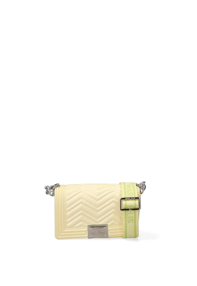 Geanta crossbody de piele ecologica cu barete multiple Lumena, Galben deschis