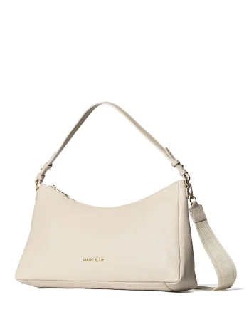 Geanta crossbody de piele Seraphina Lux, Bej deschis