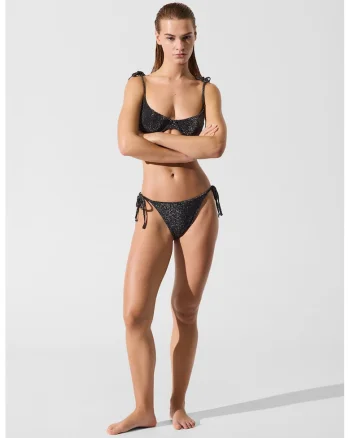 Slip cu aspect stralucitor, Negru/Argintiu