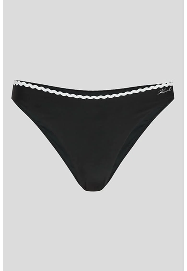 Slip brazilian cu model uni, Alb/Negru