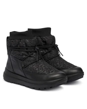 Cizme de zapada dama,  textil, negru, slip-on, amortizare excelenta
