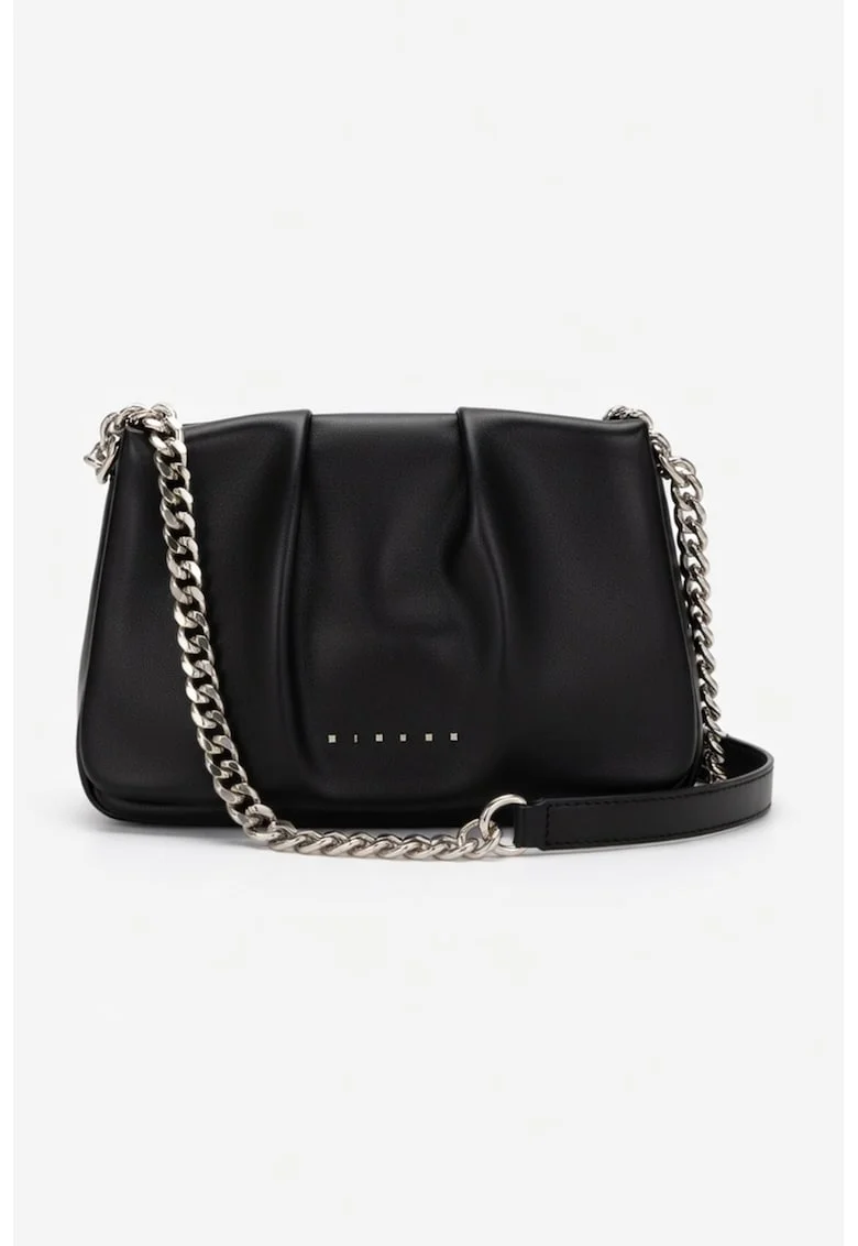Geanta crossbody cu doua barete de umar, Negru