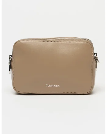 Geanta crossbody de piele ecologica cu bareta suplimentara, Maro taupe