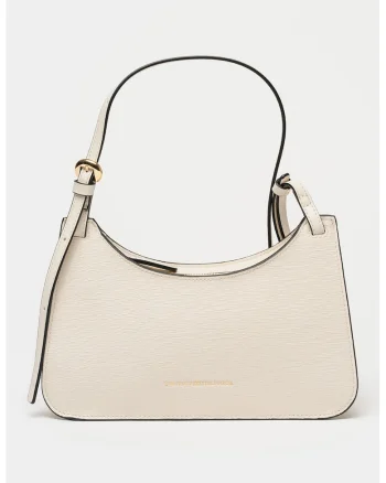Geanta crossbody de piele ecologica Modem, Alb murdar