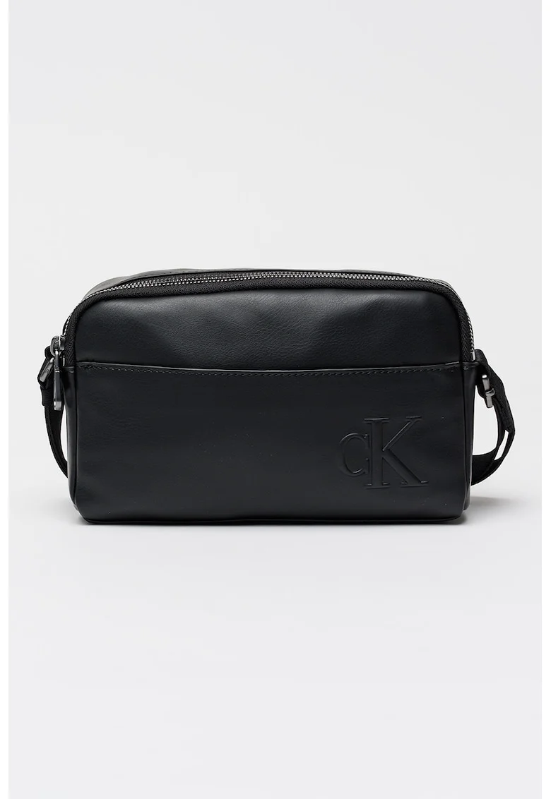 Geanta crossbody cu fermoar, Negru