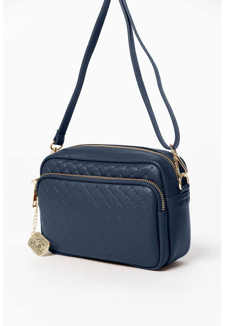 Geanta crossbody de piele Tabita, Albastru oceanic