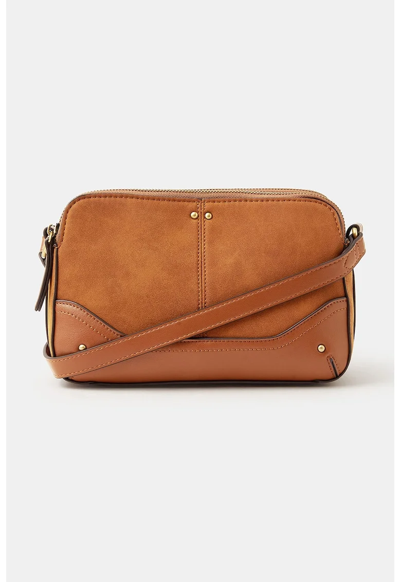 Geanta crossbody de piele ecologica, Maro cognac