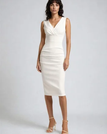 Rochie bodycon midi model office drapat Anara