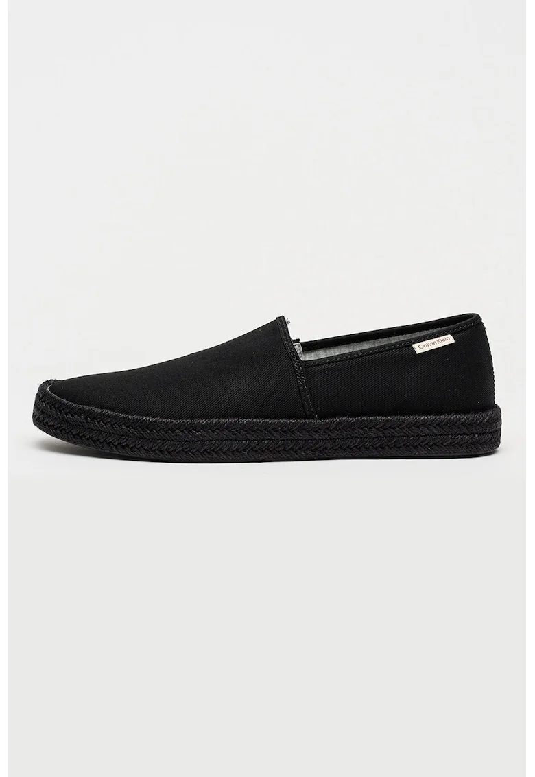 Espadrile slip-on din material textil, Negru