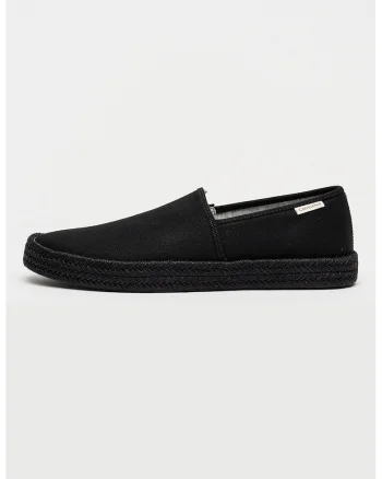 Espadrile slip-on din material textil, Negru