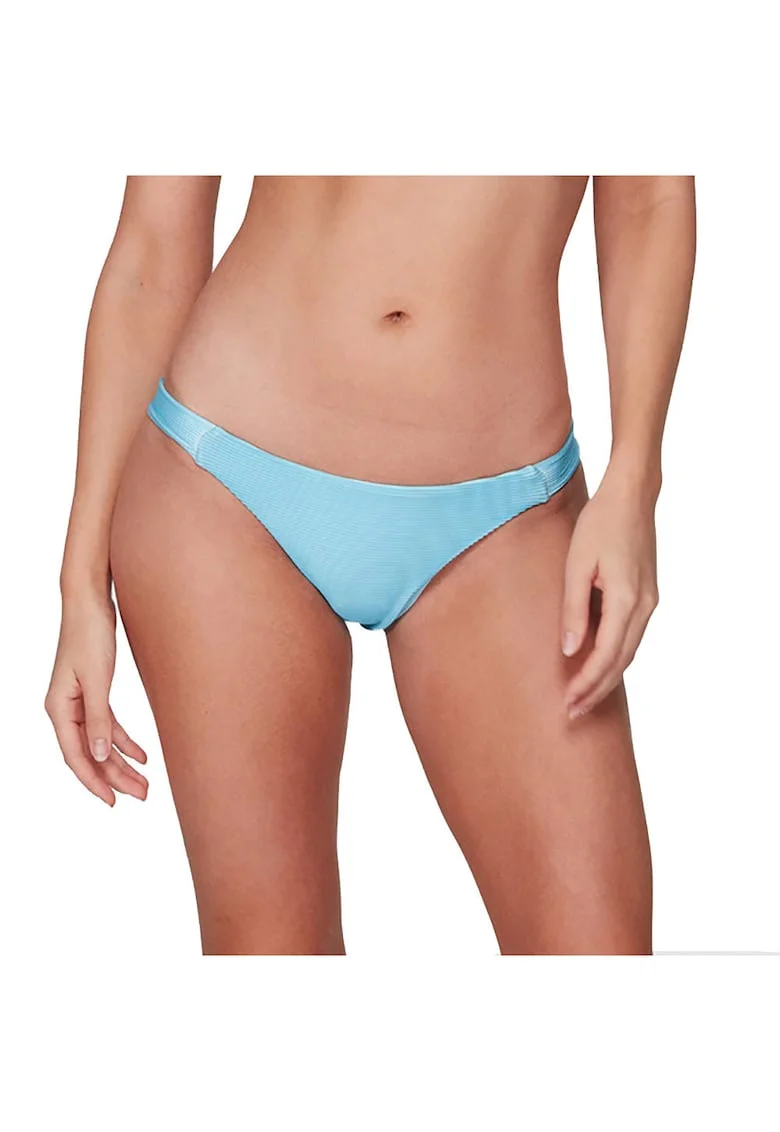 Costum de baie dama,  Salt Wash, albastru, slip de bikini tricotat cu nervuri