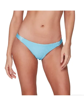 Costum de baie dama,  Salt Wash, albastru, slip de bikini tricotat cu nervuri