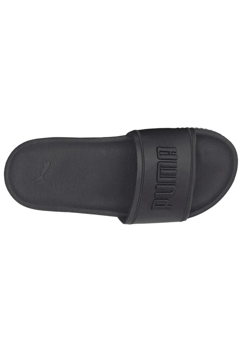 Papuci cu platforma,  design slip-on, piele sintetica, negru,