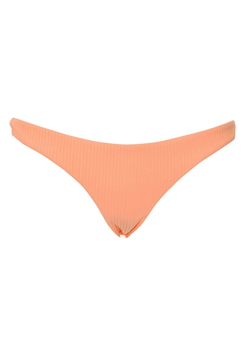 Costum de baie dama  Under The Sun, portocaliu, slip tanga tricotat cu nervuri,