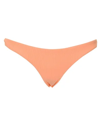 Costum de baie dama  Under The Sun, portocaliu, slip tanga tricotat cu nervuri,