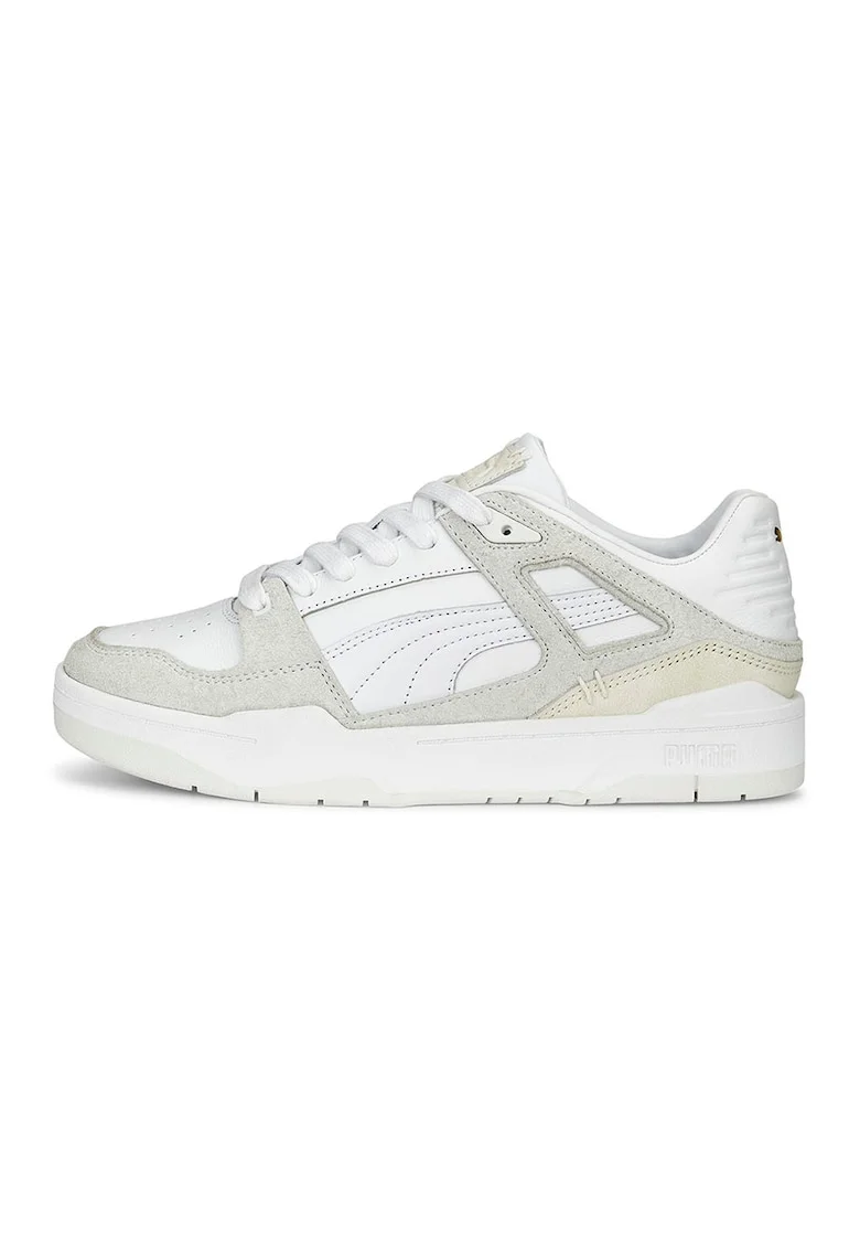 Pantofi sport cu insertii din piele intoarsa Slipstream Premium, Alb