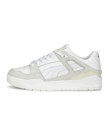 Pantofi sport cu insertii din piele intoarsa Slipstream Premium, Alb