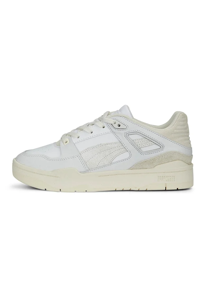 Pantofi sport cu insertii din piele intoarsa Slipstream Thrifted, Alb/Gri deschis