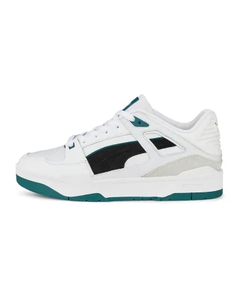 Pantofi sport unisex de piele intoarsa si piele Slipstream, Alb