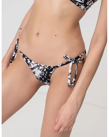 Slip cu talie joasa, Alb/Negru