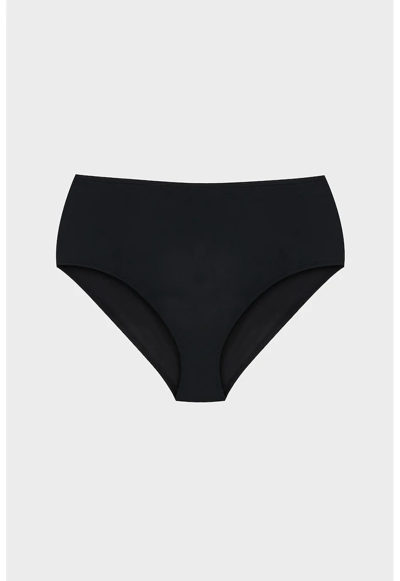 Slip cu model uni si talie inalta, Negru