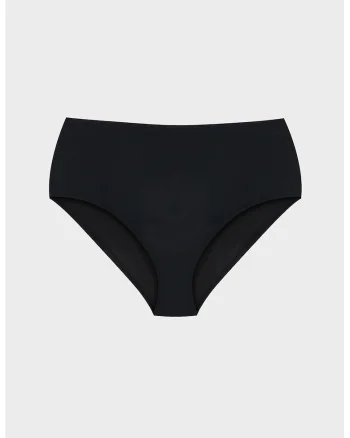 Slip cu model uni si talie inalta, Negru